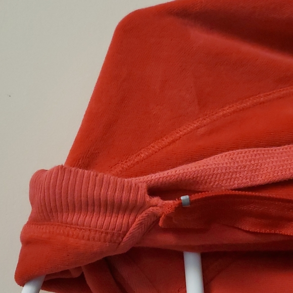Vintage Juicy Couture Large Red Pink Cotton Velour Full Zip Hoodie Sweatshirt - Picture 4 of 16